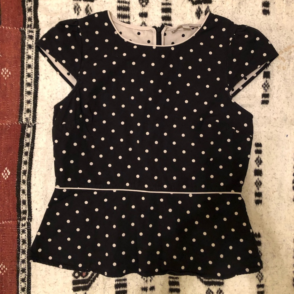 Ann Taylor Polka-dot Peplum